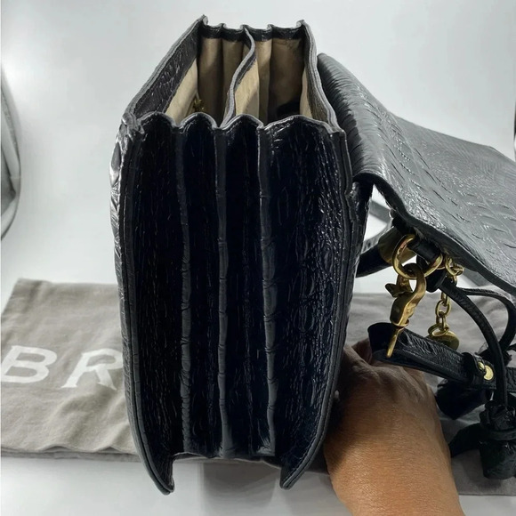 BRAHMIN Square Polkadot Fur and Croc Leather Top Handle bag - Limited Edition - Picture 6 of 6